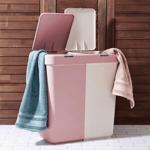 MOTEK DUO LAUNDRY BASKET PEMBE BEYAZ